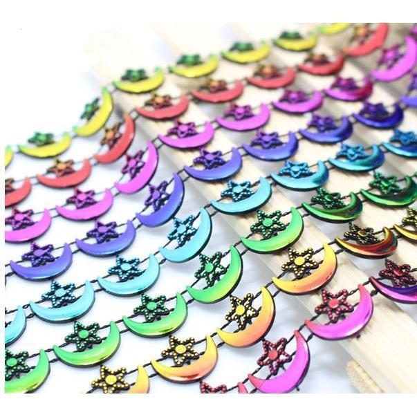 1yard Moon shape mesh drill row drill Clothing accessories Christmas festival decoration accessories(1810L) - Image 4