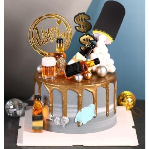 *Ready Stock* Miniature beer bootle cake topper 仿真迷你洋酒瓶蛋糕装饰塑料(1665L)