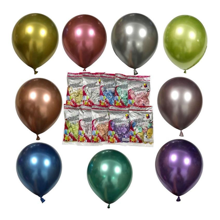 100pcs 12inch Glossy Metal Pearl Latex Balloons Rose Gold Thick Chrome Metallic Helium Air Balls Globos (1402L)