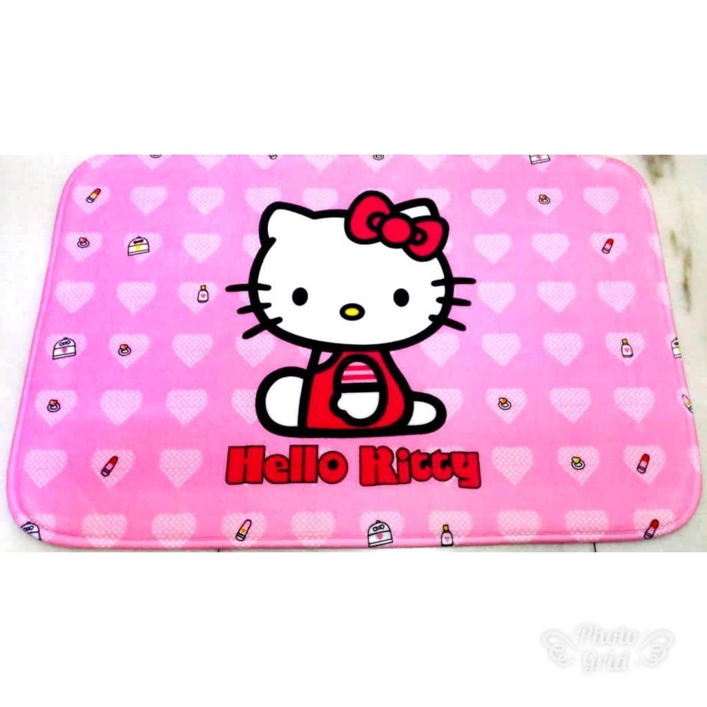 40x60cm Coral Printing Absorbent Sponge Rug Pad Door Mat Cartoon hello Ketty - Image 2