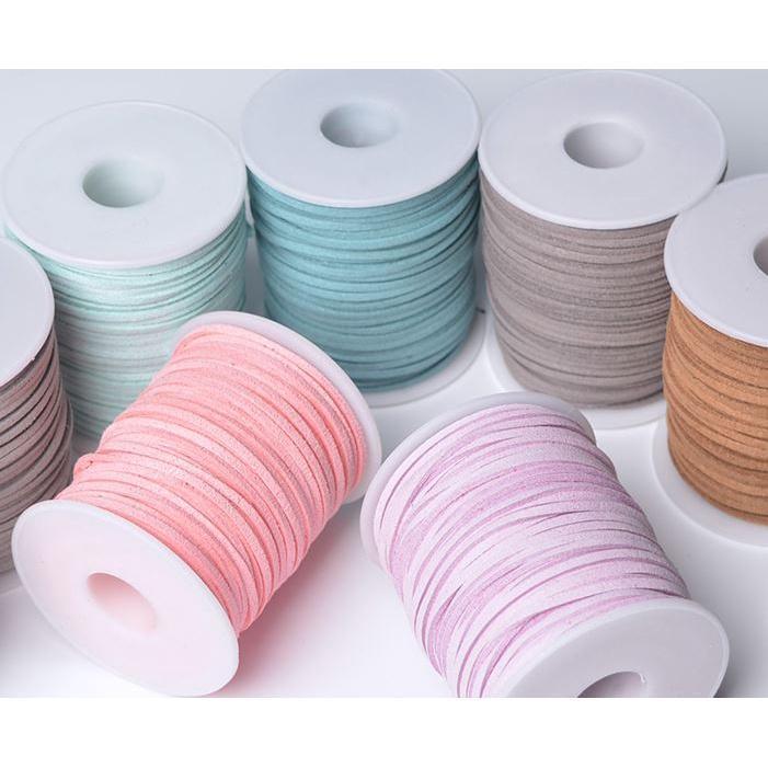 50Yards 2mm Thread Tassel Bouquet Packing Material Rope Multi-colorsFlatFauxSuedeKoreanLeatherCord for Necklaces (1573L)