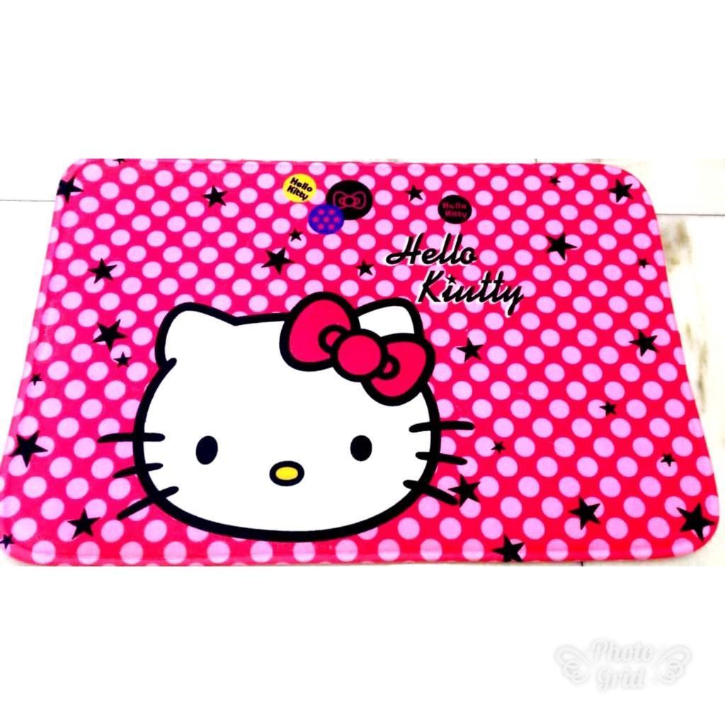 40x60cm Coral Printing Absorbent Sponge Rug Pad Door Mat Cartoon hello Ketty - Image 4