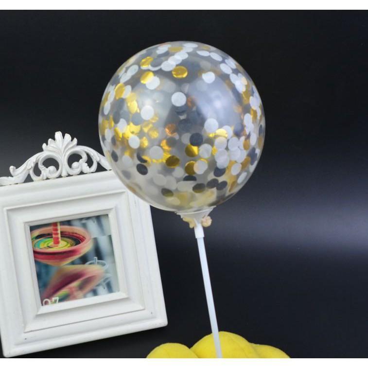 1set 5inch Confetti Balloon Cake Topper Decoration With Paper Straw Without Ribbon Table - Image 10