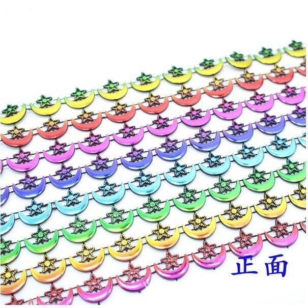1yard Moon shape mesh drill row drill Clothing accessories Christmas festival decoration accessories(1810L) - Image 5