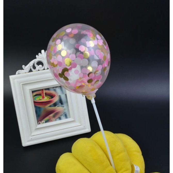 1set 5inch Confetti Balloon Cake Topper Decoration With Paper Straw Without Ribbon Table - Image 16