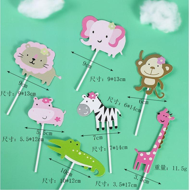 Jungle Theme Birthday Party Zoo Cute Animal Cake Toppers ForKid`s HappyBirthdayDecorationGiraffeTigerLionCupcake (1310L) - Image 10
