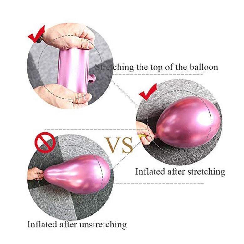 100pcs 12inch Glossy Metal Pearl Latex Balloons Rose Gold Thick Chrome Metallic Helium Air Balls Globos (1402L) - Image 5