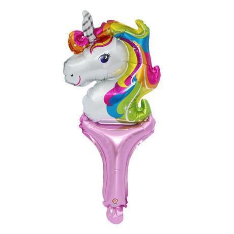 Rainbow Unicorn Hand Holding Stick Balloons Foil Helium Inflatable Balloon - Image 7