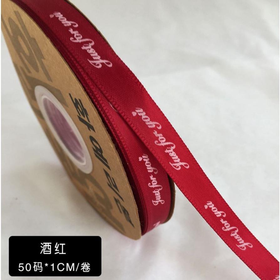 45m 1cm ''Just For You'' Printed Polyester Ribbon for Wedding Party Decorations DIY Handmade Christmas Bow Craft (1206L) - Image 17