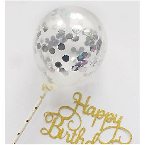 1set 5inch Confetti Balloon Cake Topper Decoration With Paper Straw Without Ribbon Table - Image 11