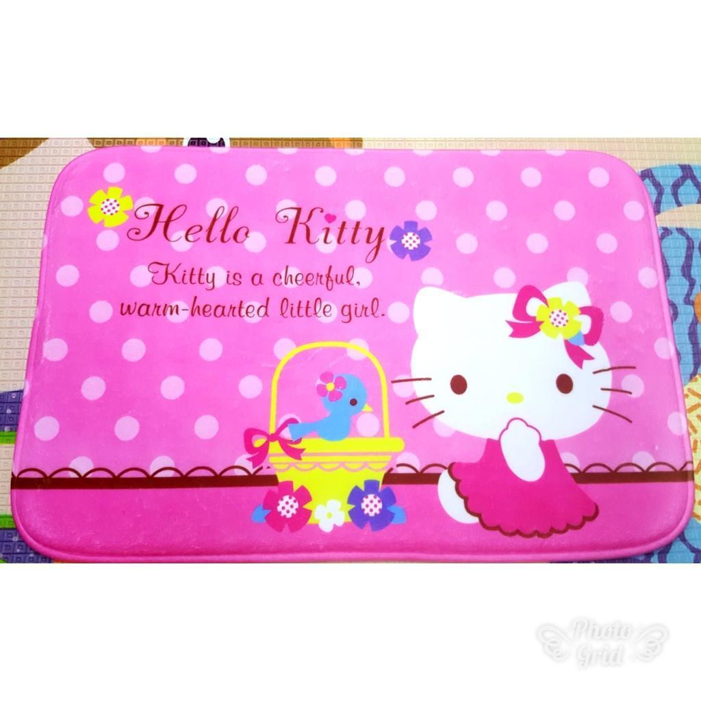 40x60cm Coral Printing Absorbent Sponge Rug Pad Door Mat Cartoon hello Ketty - Image 13