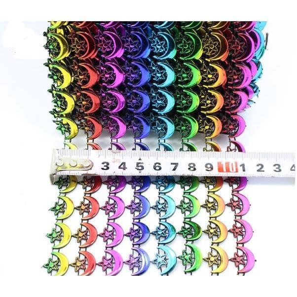 1yard Moon shape mesh drill row drill Clothing accessories Christmas festival decoration accessories(1810L) - Image 3