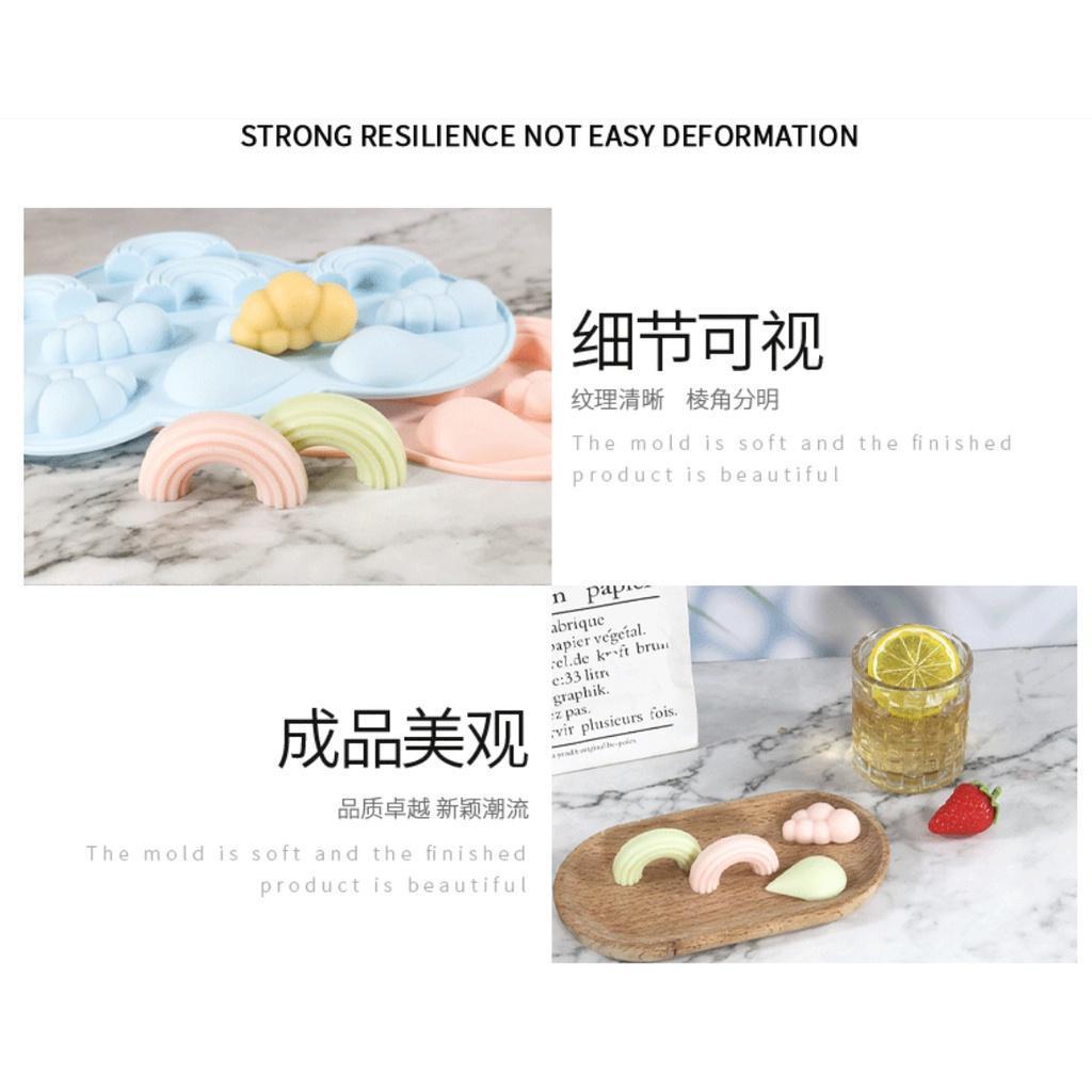 3D Rainbow Cloud Raindrop Silicone Mold 11-Cavity Rainbow Weather Shape DIY Baking Cake Chocolate Fudge彩虹云朵雨滴蛋糕模具(2282L) - Image 2