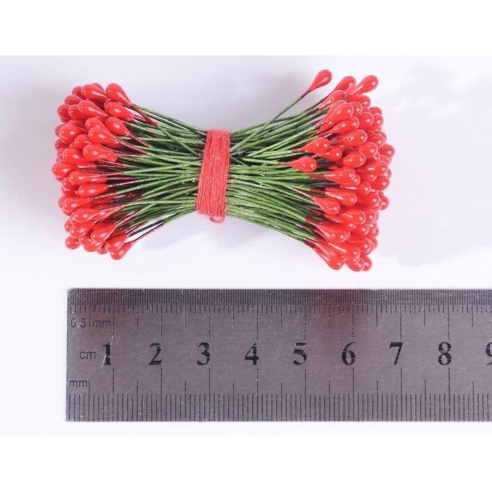 50pcs 3mm-5mm Double Heads DIY Artificial Mini Pearl Flower Stamen Red Silver Floral Stamen Hand Scrapbook 珠光花芯 (1587L) - Image 8