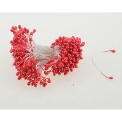 50pcs 3mm-5mm Double Heads DIY Artificial Mini Pearl Flower Stamen Red Silver Floral Stamen Hand Scrapbook 珠光花芯 (1587L) - Image 10